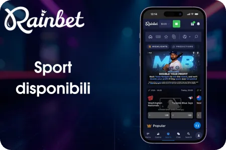 Sport disponibili Rainbet